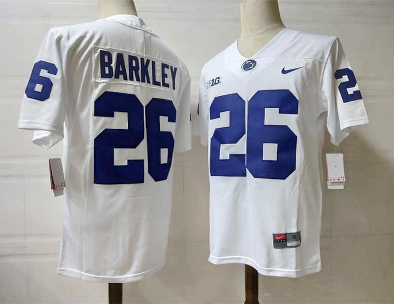 Men Penn State Natty Lions #26 Barkley White Nike 2025 NCAA Jersey